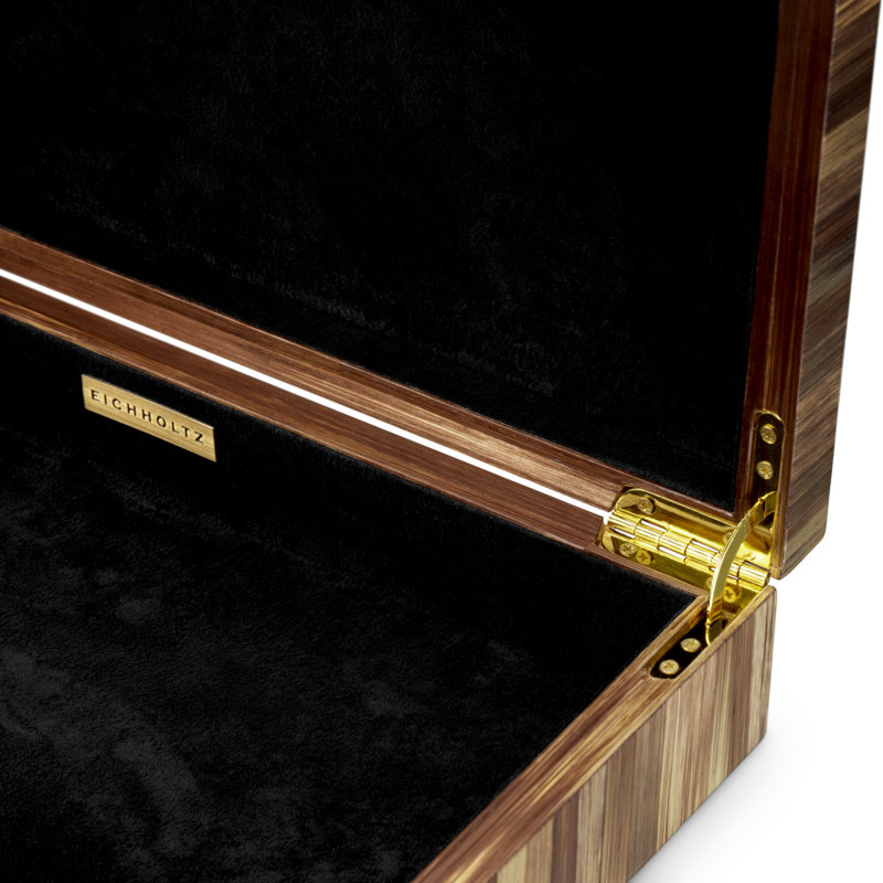 Harvard Wood Decorative Box, Straw Marquetry Brown