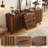 61.4'' Sideboard Buffet Cabinet With Storage, Fluted Buffet Cabinet With Sliding Doors & 4 Drawers-1492279146