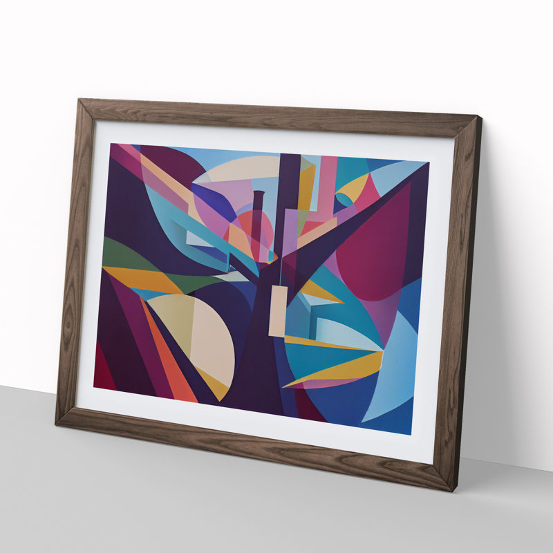 Overwhelming Abstract - Framed Print, 25cm H x 34cm W x 2cm D, Walnut