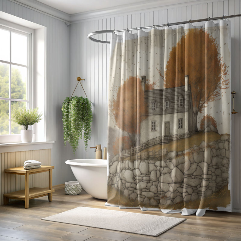 Rideau de douche Laurae, H 74 po x l 71 po