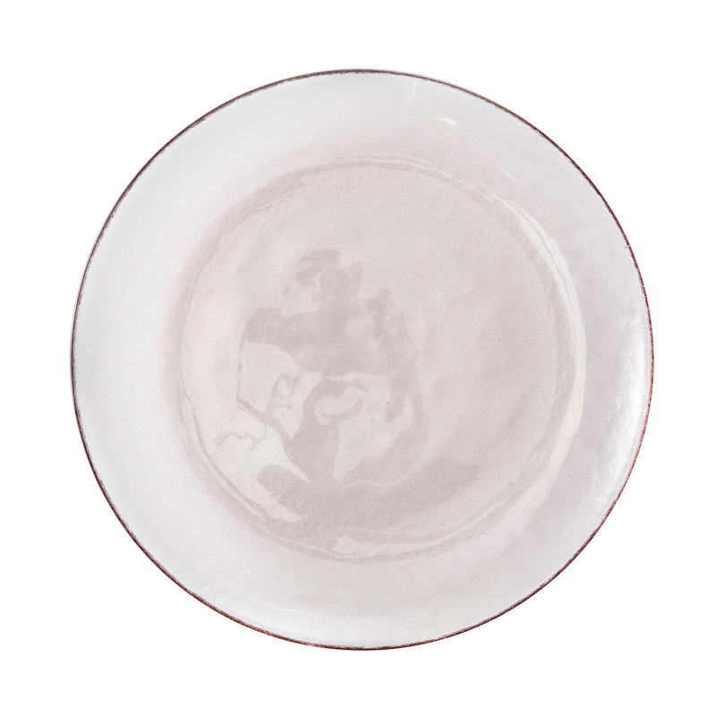 Los Cabos Glass Dinnerware 10.5" Dinner Plate, Pink