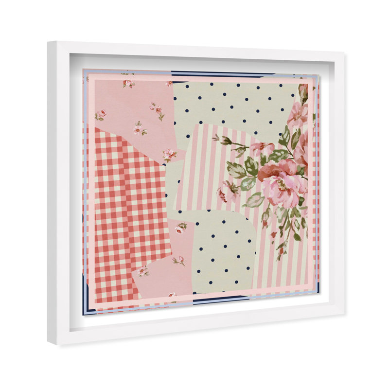 Patchwork Glam Print by Oliver Gal, 13.5"H x 13.5"W, White Shadowbox