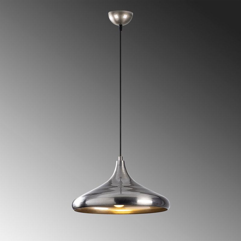 Lustre scandinave élégant Glam, finition argentée, 13,8 po x 13,8 po | Hauteur: 45,7 pouces, longueur du câble: 35,4 pouces | Corps en métal, douille E27 (40 W maximum), indice de protection IP20 | Parfait pour le salon et la salle à manger modernes
