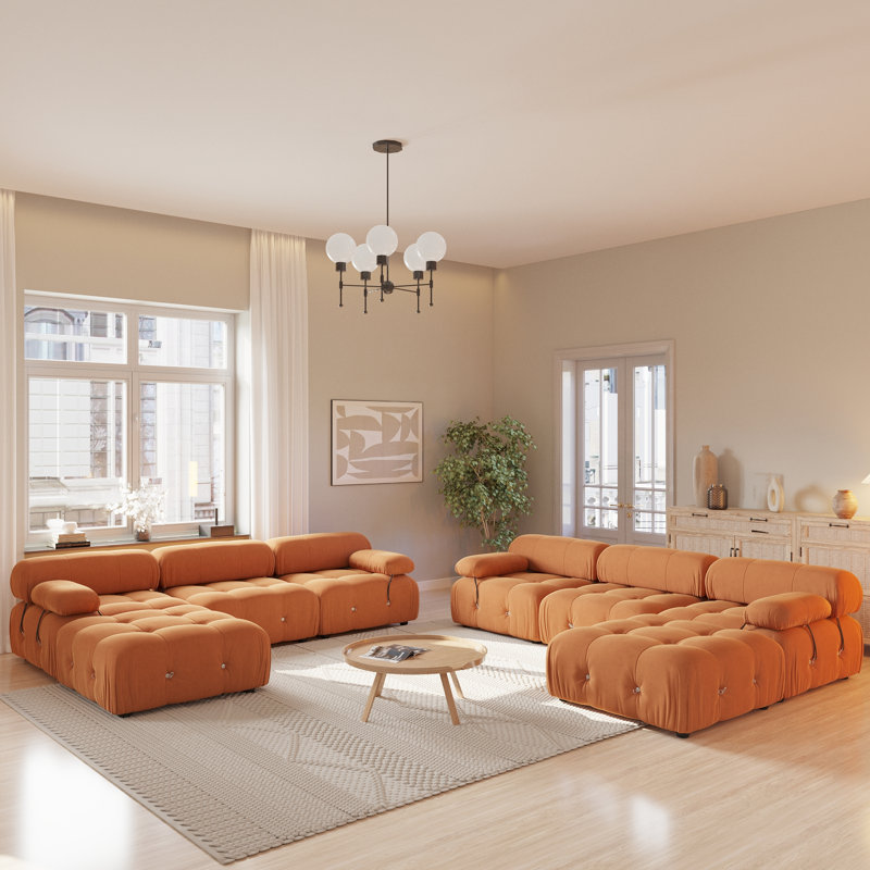 Ensemble de salon modulaire 2 pièces, Orange