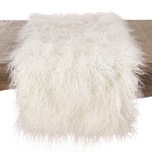 White Fur Dresser Runner, Fluffy Furry Dresser Cover Top for 15*72inches