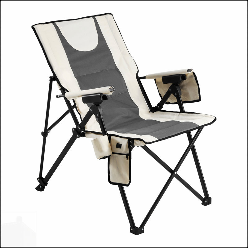 Heated Camping Chair With 3 Heat Settings, High Back, Padded Armrest, Cupholder, And Portable Design For Outdoor Comfort