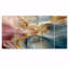 «Pastel liquide», art mural abstrait bleu pastel rose et or pour le salon, 5 pièces-359664458