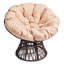 Chaise d'appoint pivotante en osier avec coussin-20740737