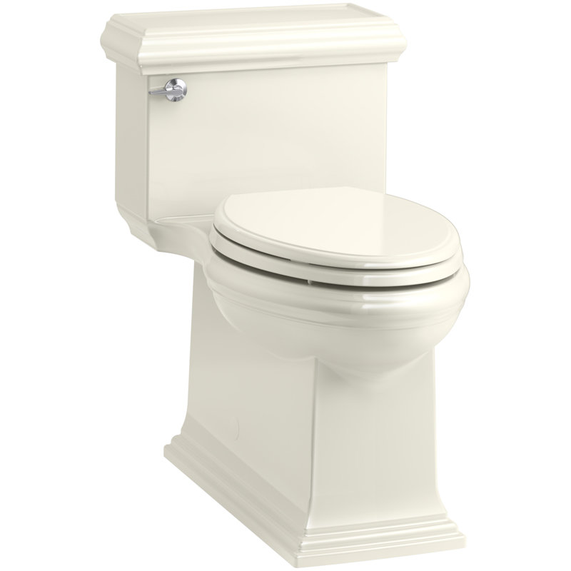 Memoirs Comfort Height 1.28 gpf One-piece Compact Elongated Toilet, Biscuit