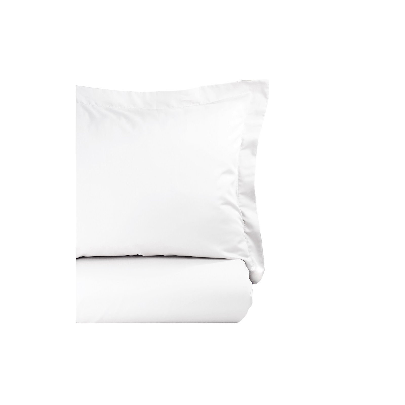 Austri Sateen Duvet Cover Set, White, Queen Duvet Cover + 2 Standard Shams