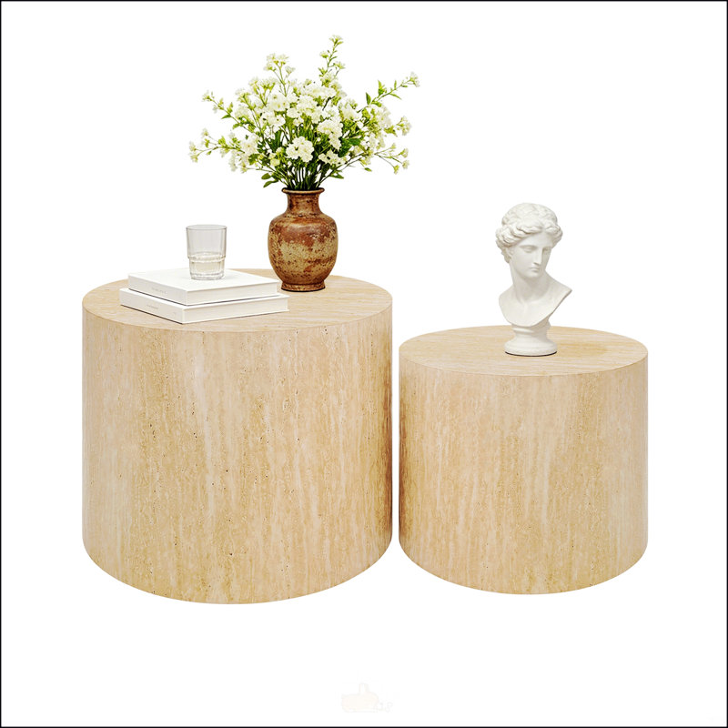Ensemble de tables basses gigognes modernes avec pieds antidérapants, aucun assemblage requis pour le salon