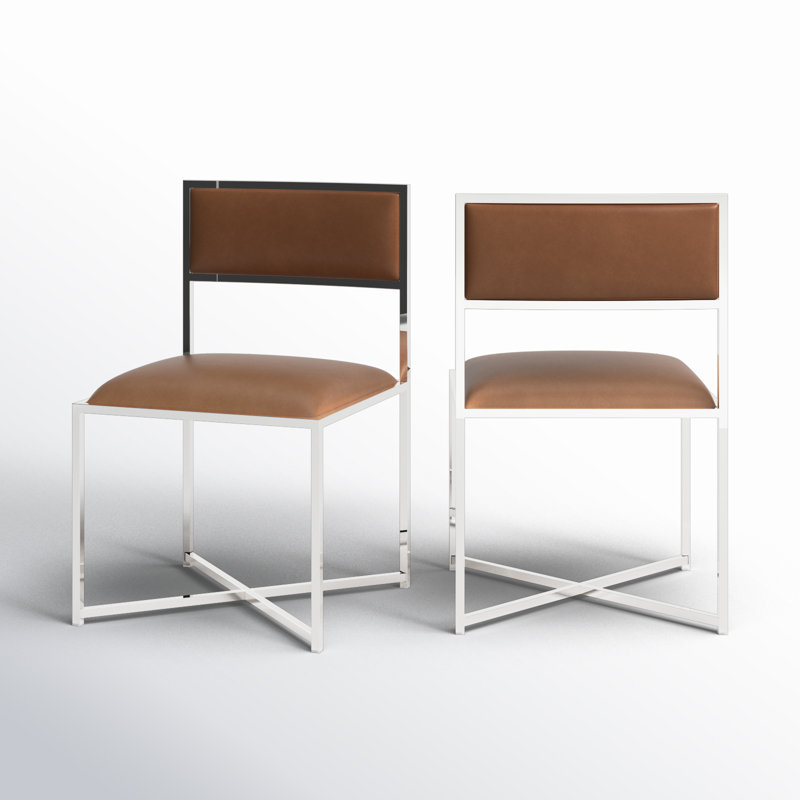 Chaise d'appoint rembourrée Malen, Similicuir cognac performance