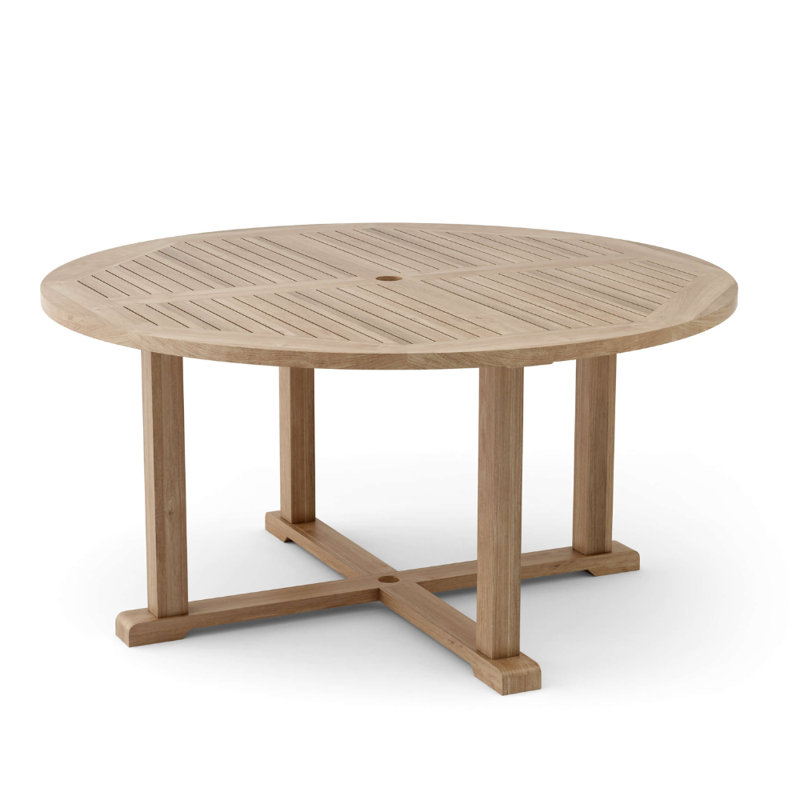 Briniya Outdoor Round Teak Bistro Table, Brown, 29" H x 59" W x 59" L