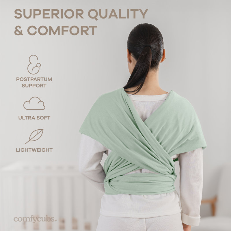 Comfy Cubs Baby Wrap Carrier - Soft & Secure Fit Cotton Blend for Newborn to Toddler - Hands-Free & Lightweight Infant Wrap - Adjustable, One Size Fits All Sling