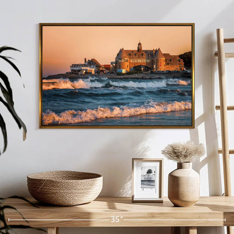 Narragansett Towers, 25 po x 17 po, Cadre flottant doré