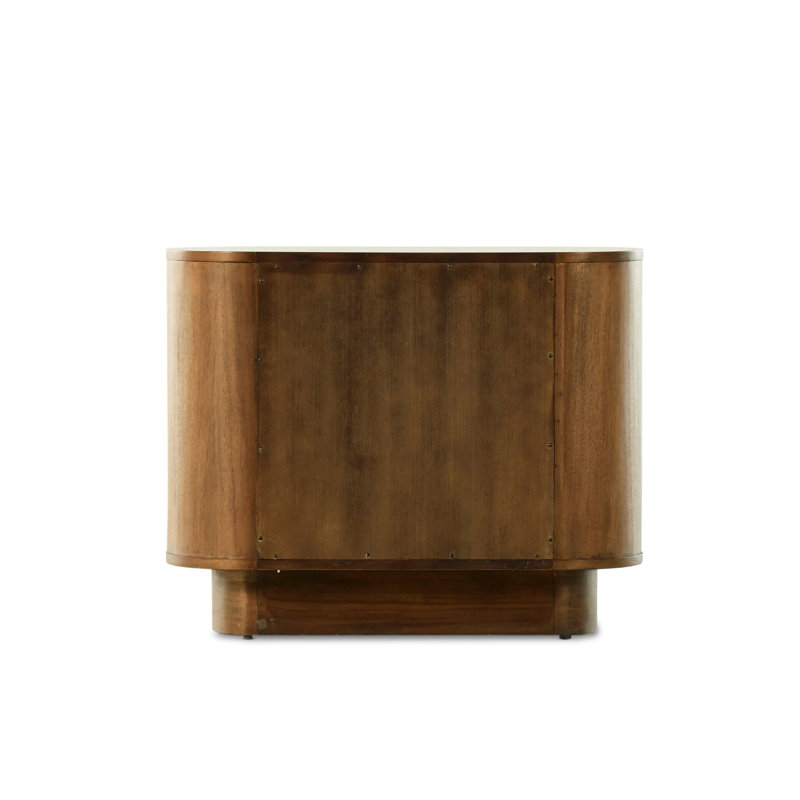 Paden Nightstand-Aged Black Acacia, Seasoned Brown Acacia