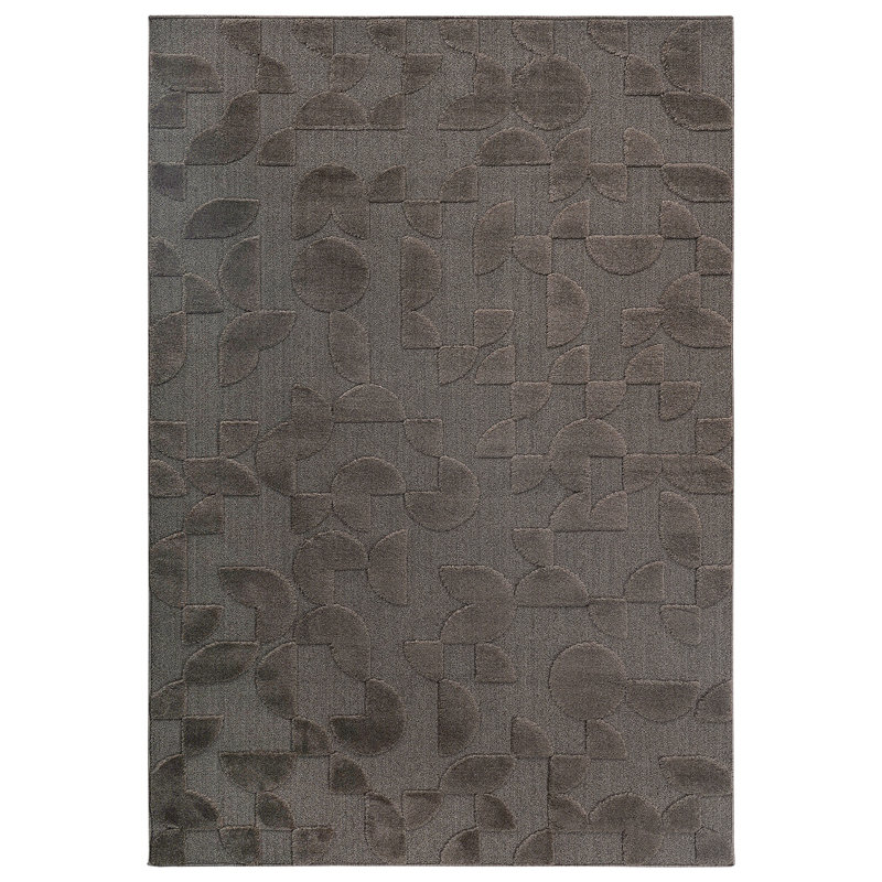 Step Collection High-Low Brown Indoor Area Rug, 9'X12', Modern, Contemporary, Geometric, Bohemian, Bedroom, Kitchen, Living Room, Non Shedding Carpet
