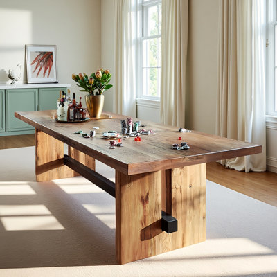 Modern Style Solid Wood Rectangular Dining Table