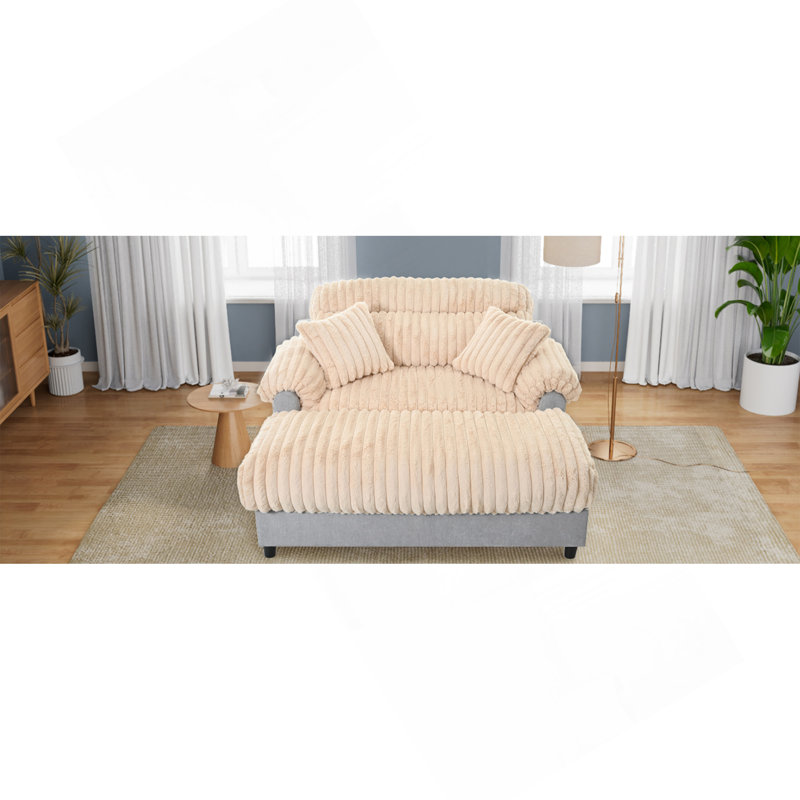 Canapé méridienne moderne 65,25 po Cloud, Champagne