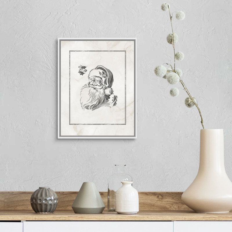 Believe in Santa - reproduction d'art sur toile, H 16 po x l 13 po x P 1,75 po, Cadre blanc