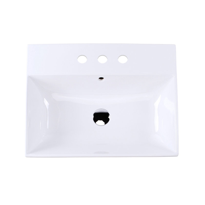 Aquasei 23.75'' L Bathroom Sink, 3 Hole - 8" Centers