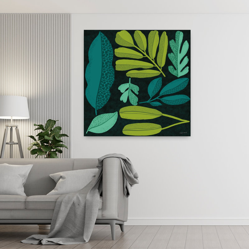 «Plant Toss I», art abstrait moderne, paysage, plante, H 48 po x l 48 po