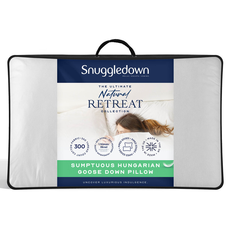 Retreat by Snuggledown Sumptuous Soft Support Pillow – Front Sleeper Luxury with Silky Microfibre Fill