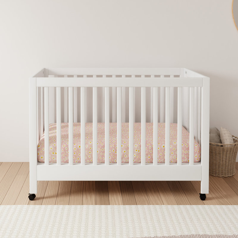Maki 2-in-1 Convertible Portable Crib, White