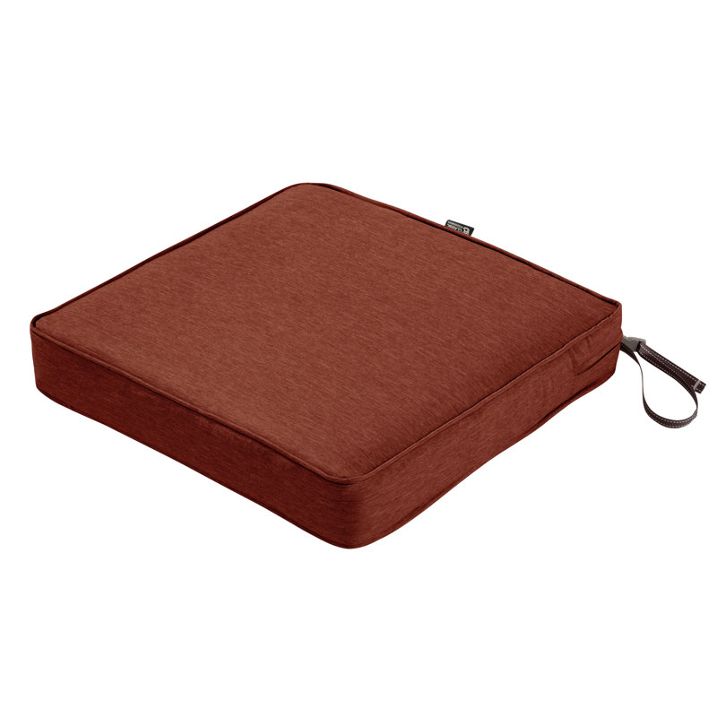 Pina Outdoor Dining Chair Seat Cushion, Heather Henna Red, 3" H x 19" W x 19" D