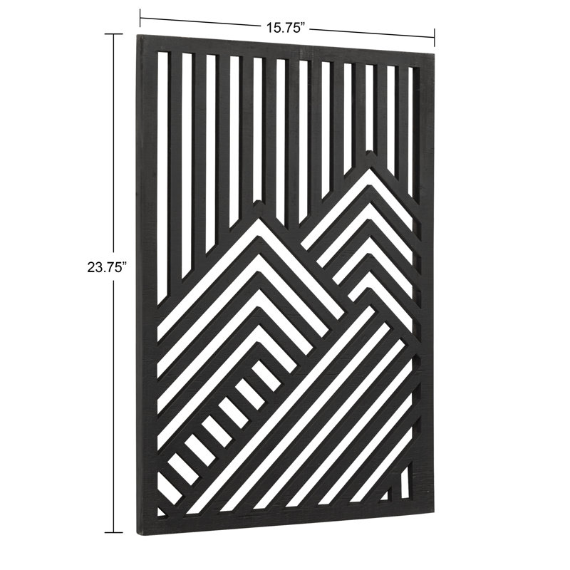 Black and Gray Modern Wood 2-Piece Wall Art Set