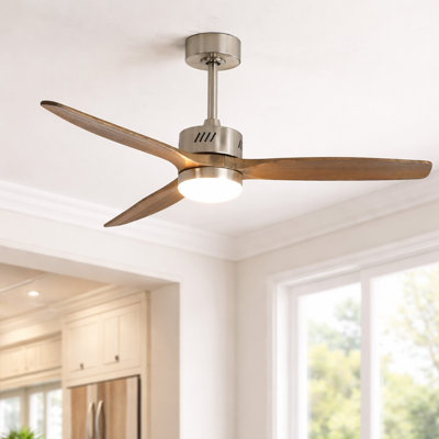 AuraVista 52" Modern 3-Blade Ceiling Fan with Light Kit & Remote Control – Downrod Mount for Stylish Airflow