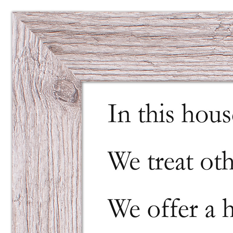 «In This House We», reproduction encadrée, H 14 po x l 11 po x P 0,75 po