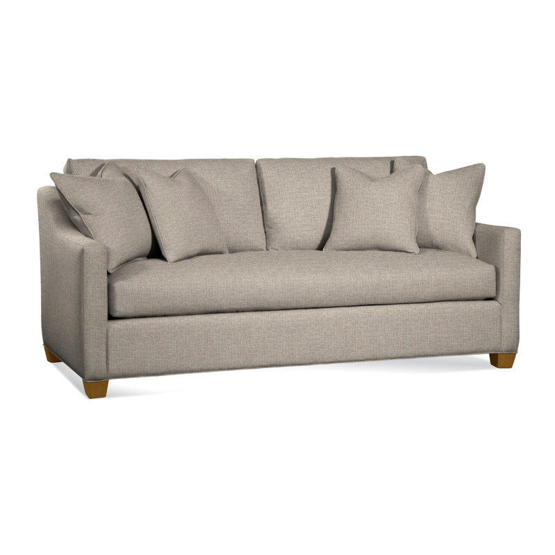 Oliver Sofa, Beige Performance Fabric; 0851-73, Havana Finish