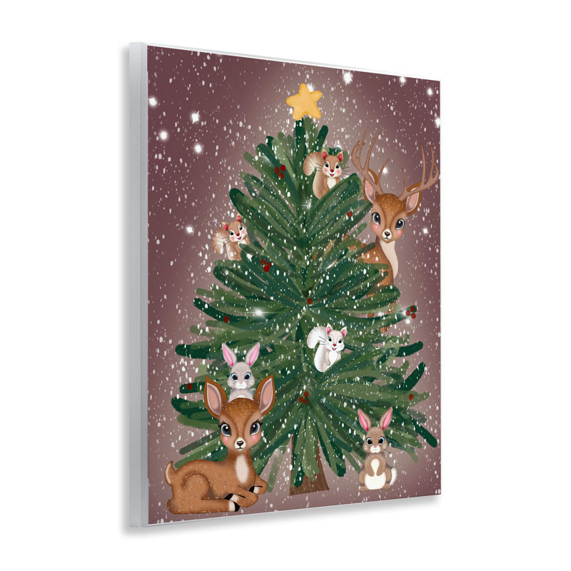 Plaque murale de Noël avec des animaux amusants, design par Drew McInerney
