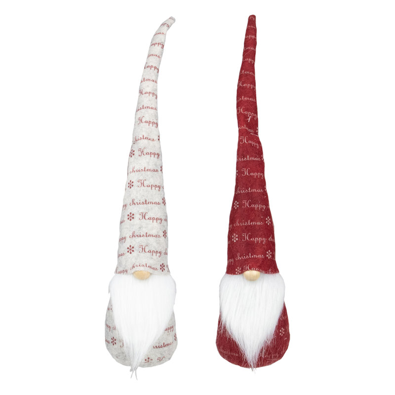 Gnomes rouges et ivoire Happy Christmas