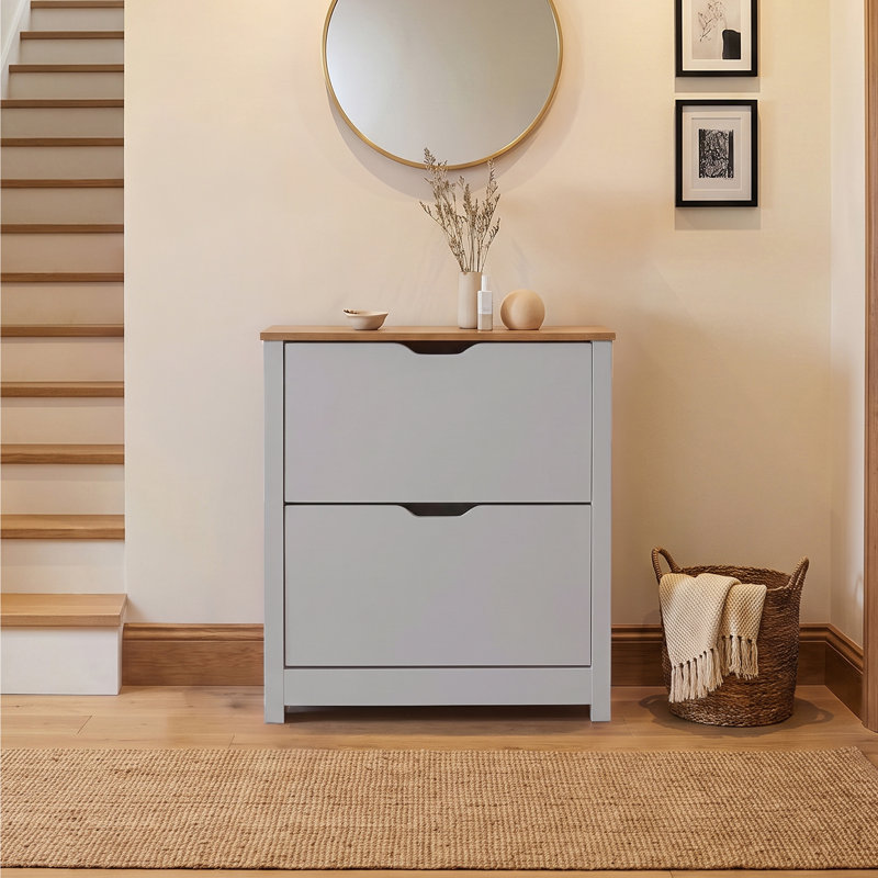 Suseela Shoe Storage, 80cm H x 73.5cm W x 18cm D, Grey/Brown