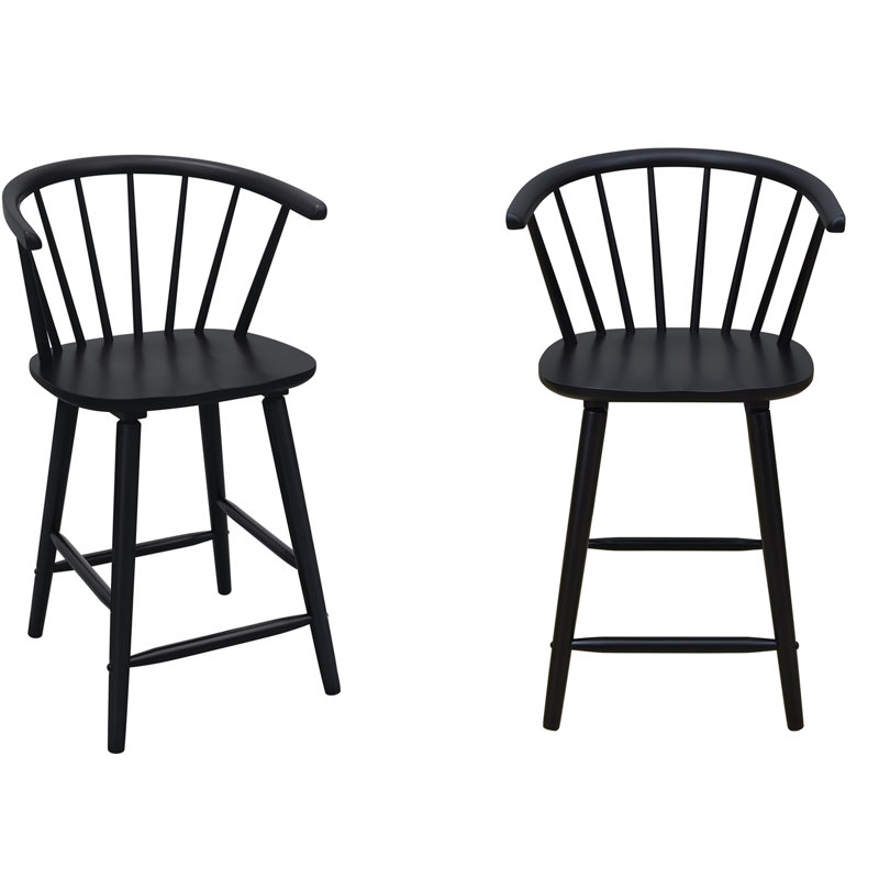Tabouret de bar 2 pièces, Noir