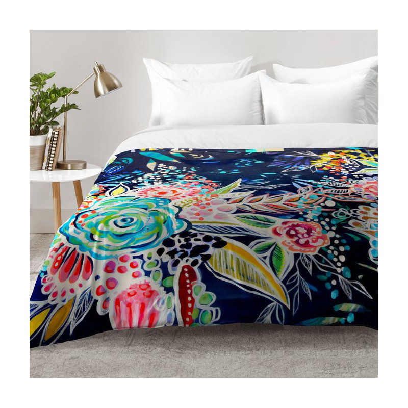 Ensemble d'édredon Stephanie Corfee Night Bloomers, Édredon pour lit simple TG + 1 taie décorative