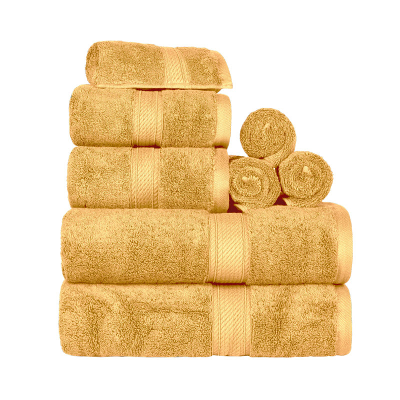 Ensemble de serviettes de bain luxueuse en coton égyptien de qualité très absorbant Scotia , Doré
