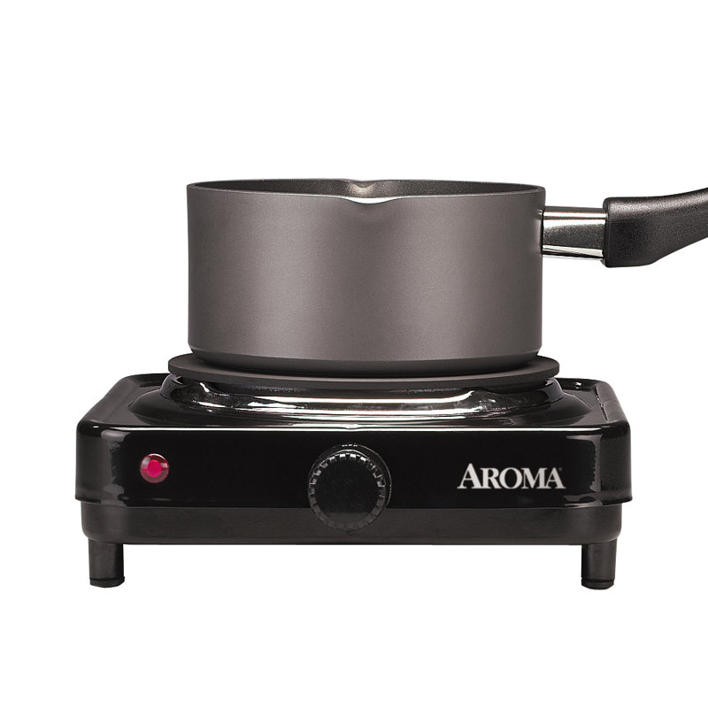 Compact Black Die-Cast Single Burner Electric Hot Plate