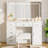 Vanity Desk With Large Mirror And Lights, Makeup Vanity With Charging Station-888485240