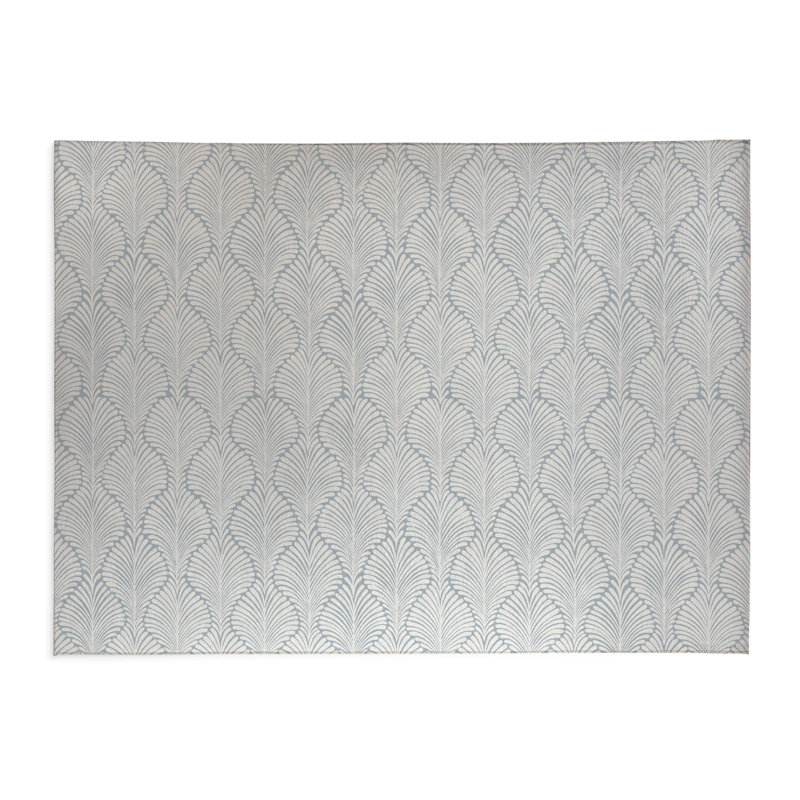 Elegant Palms Kids Play Mat, Slate Blue/Blue, Rectangle 4' x 6'