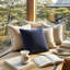 Housse de coussin simple à rayures-131256095