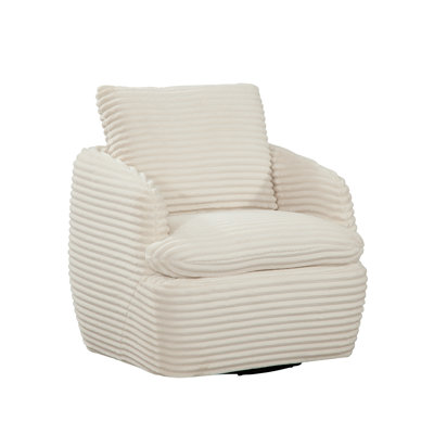 Daponte Ruthie 32" Wide Swivel Club Chair with Back Pillow