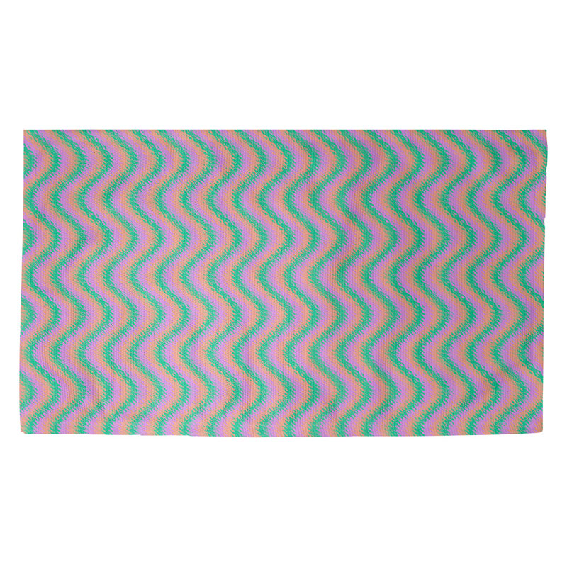 Kitterman Striped Indoor Doormat, Rectangle 5'2.5" x 7'2", Green/Pink