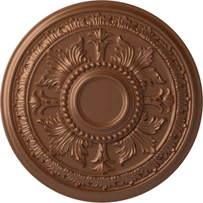 Médaillon de plafond Endurathane Tellson, DE 30 5/8 po x P 2 1/2 po (convient aux auvents jusqu'à 6 3/4 po), fini cuivre poli peint à la main
