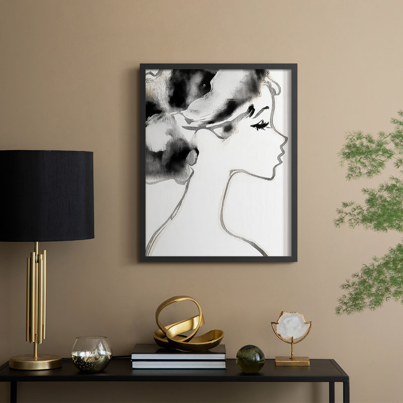 Reproduction encadrée WOMEN Series CLX III - bois massif, H 30 po x l 24 po, Noir, noir, noir, noir