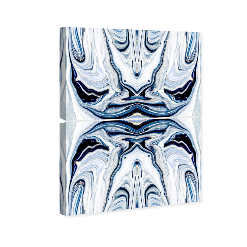 «Ezinne Deepest Blue Diptych on Canvas», reproduction de 2 pièces, H 20 po x l 16 po x P 0,8 po