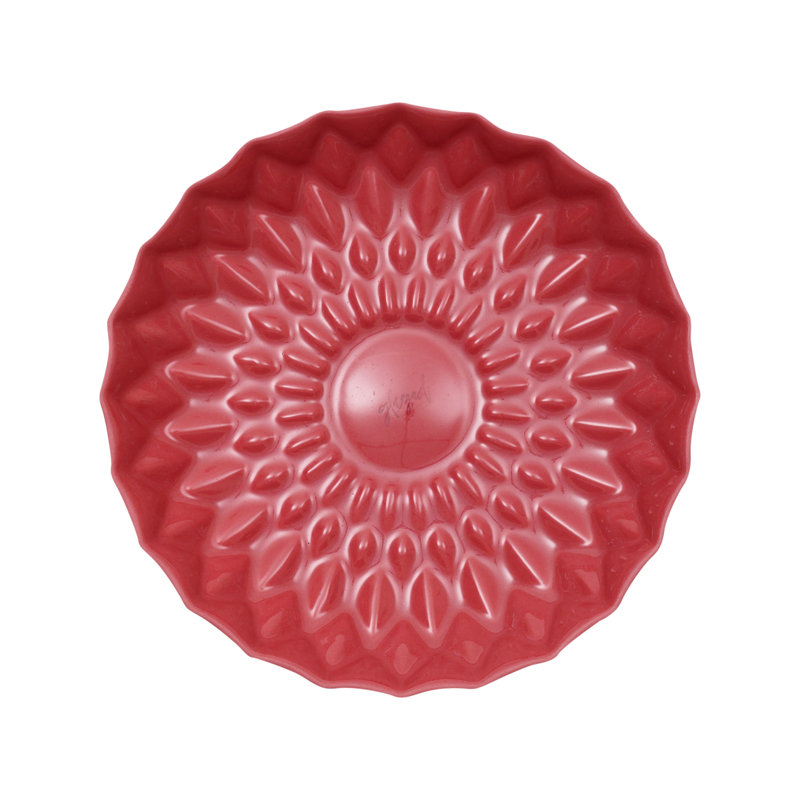 Geo Handmade Plate, Light Green, 17 Cm, Red