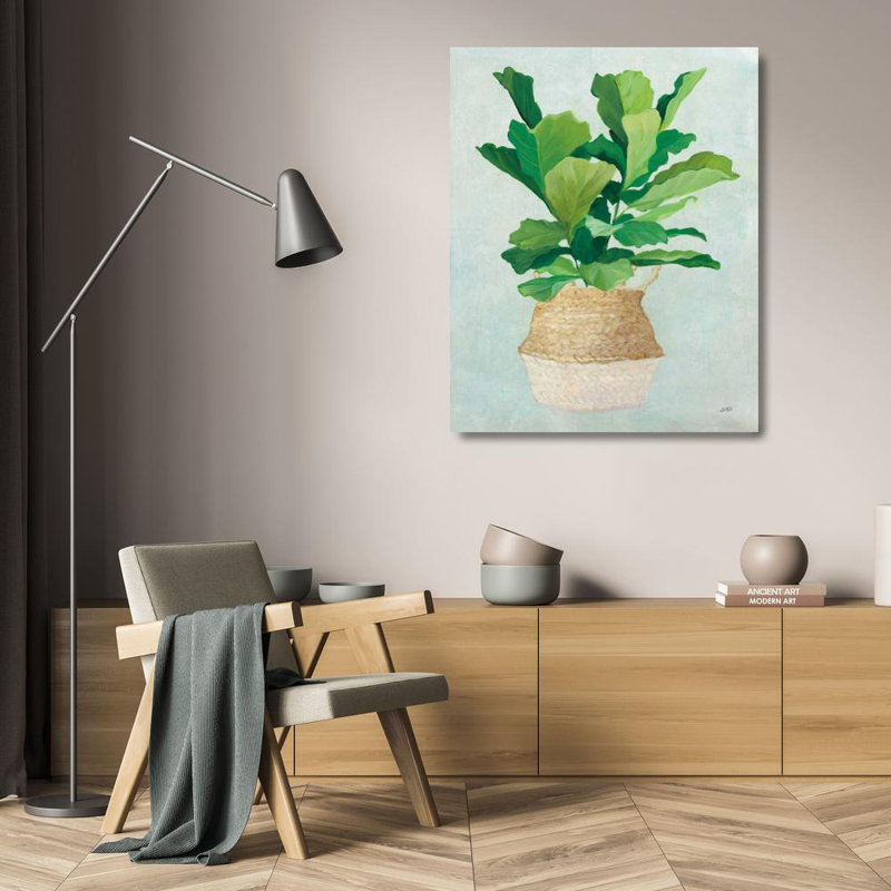 «Bay Palm Home», art sur toile tendue de la galerie Julia Purinton, titre: Palmier tissé II, H 24 po x l 20 po